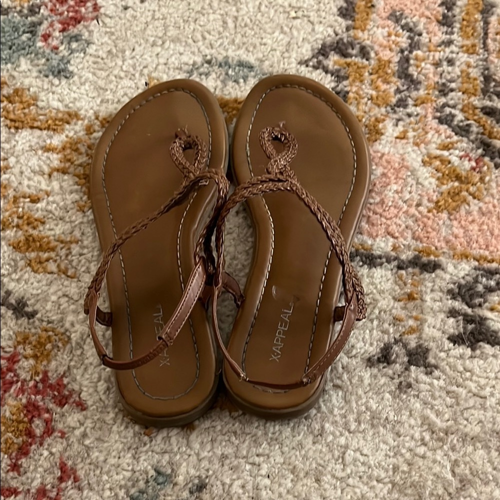 Xappeal women brown beach sandals size: 7 or 8